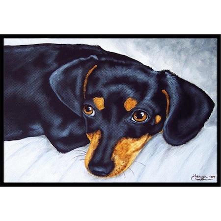 Carolines Treasures Black and Tan Doxie Dachshund Indoor or Outdoor Mat- 18 x 27 AMB1079MAT